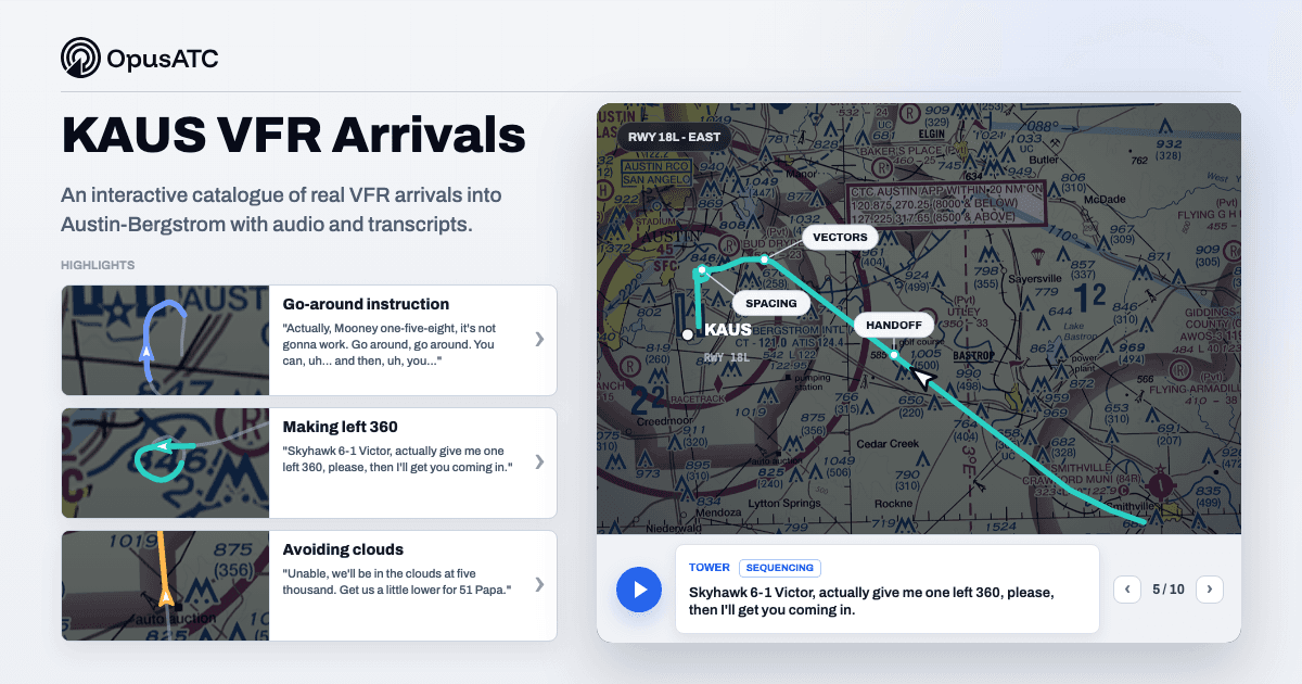 ATC Insights preview for KAUS VFR arrivals